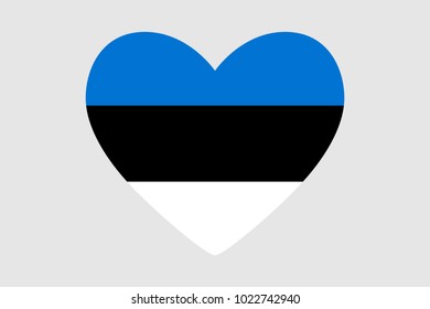 Heart of the colors of the flag of Estonia, vector
