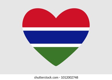 Heart of the colors of the flag of Gambia, vector