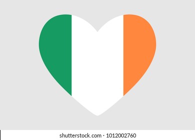 Heart of the colors of the flag of Ireland, vector