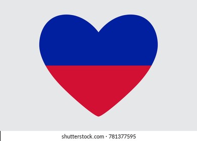 Heart in colors of the Haiti flag, vector