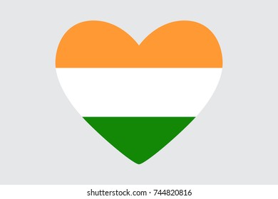 Heart in colors of the India flag, vector