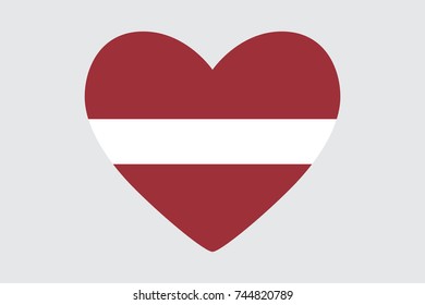 Heart in colors of the Latvia flag, vector