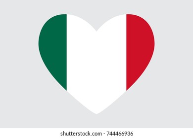 Heart in colors of the Mexico flag, vector