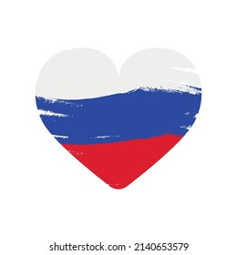 I love Russia. Heart shape national country flag icon Stock Vector