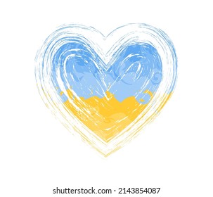 Heart in the colors of the Ukrainian flag