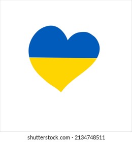 Heart in the colors of the Ukrainian flag vector illustration isolated on white background. 