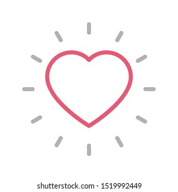 heart colour line vector icon