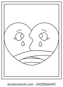 Eine Herz-Farbseite, Vektorgrafik-Download
