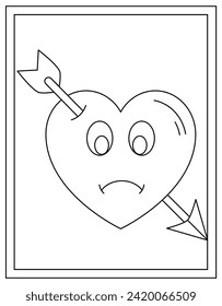 Descarga vectorial de la línea de la página de color cardíaco