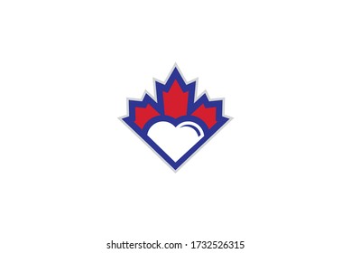 Heart coming out of a maple leaf 