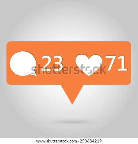 Heart and comment button icon, great for your design