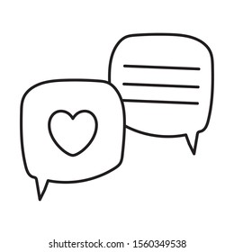 Heart communication bubble design, Love passion romantic health wedding romance and decoration theme Vector illustration