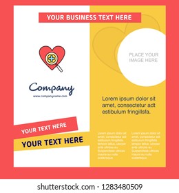 Heart Company Brochure Template. Vector Busienss Template