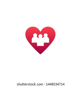 Heart of company logotype, icon, vector illustration