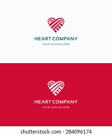 Heart Company love flat logo