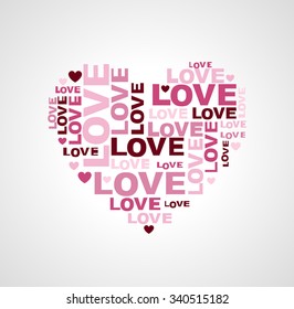 heart composed of color label on white