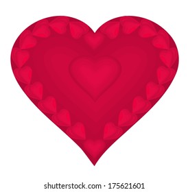 Heart composed of small red hearts