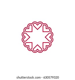 Heart composing flower logo