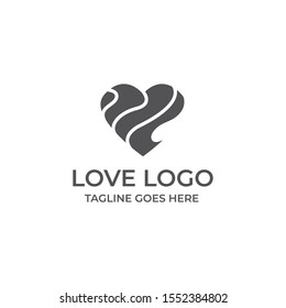 Heart Concept illustration vector template,Valentines day ribbon logotype, Suitable for Creative Industry, Multimedia, medical, entertainment, Educations, Shop, and any related business