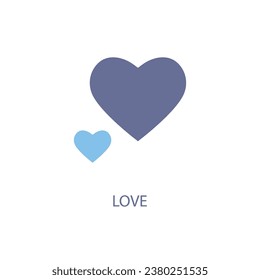 Icono de línea de concepto de corazón. Ilustración de elemento simple.Diseño de símbolo de esquema de concepto de corazón.