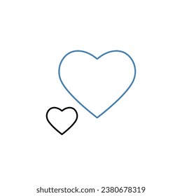 Icono de línea de concepto de corazón. Ilustración de elemento simple.Diseño de símbolo de esquema de concepto de corazón.