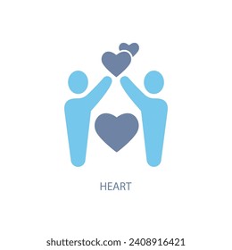 heart concept line icon. Simple element illustration. heart concept outline symbol design.