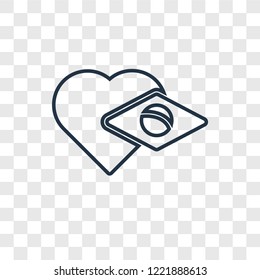 Heart concept vector linear icon isolated on transparent background, Heart concept transparency concept in outline style