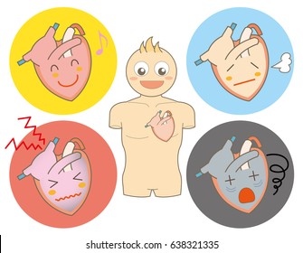 heart condition  set / Human Body Illustration image