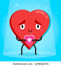 The heart confesses love. Postcard vector graphics.