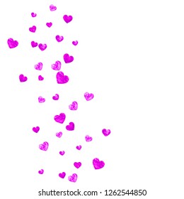 Heart Confetti Background Pink Glitter Valentines Stock Vector (Royalty ...