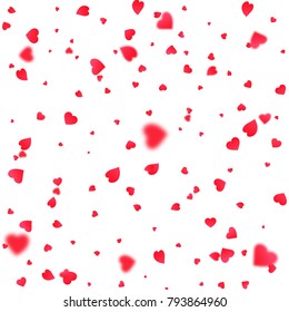 Heart confetti. Background for Valentines Day. Flying Valentine hearts