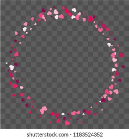 Heart confetti beautifully chaotic fall on the background. Template for posters, posters, postcards, invitations. Valentine's Day. Vector illustration
