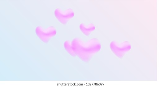 Heart confetti beautifully chaotic fall on the background. Template for posters, posters, postcards, invitations. Hearts of confetti for valentines day.  Vector illustration.