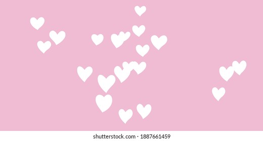 Heart confetti beautifully chaotic fall on the background. Template for posters, posters, postcards, invitations. Valentine's Day. Vector illustration