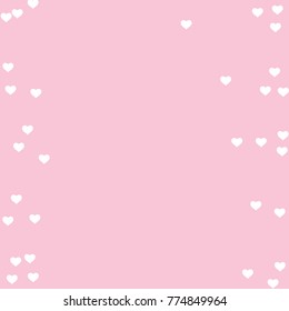 Heart confetti beautifully chaotic fall on the background. Template for posters, posters, postcards, invitations. Valentine's Day. Vector illustration
