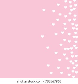 Heart confetti beautifully chaotic fall on the background. Template for posters, posters, postcards, invitations. Valentine's Day. Vector illustration