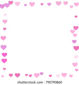 Heart confetti beautifully chaotic fall on the background. Template for posters, posters, postcards, invitations. Valentine's Day. Vector illustration