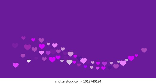 Heart of confetti beautifully chaotic falls on the background. An opening for Valentine's Day or an invitation to a wedding or a party or a horizontal background for a banner, poster. Vector