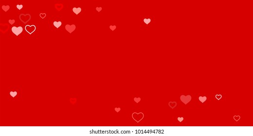 Heart of confetti beautifully chaotic falls on the background. An opening for Valentine's Day or an invitation to a wedding or a party or a horizontal background for a banner, poster. Vector