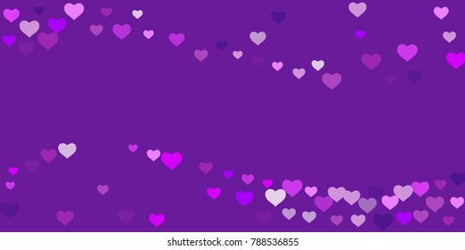 Heart of confetti beautifully chaotic falls on the background. An opening for Valentine's Day or an invitation to a wedding or a party or a horizontal background for a banner, poster. Vector