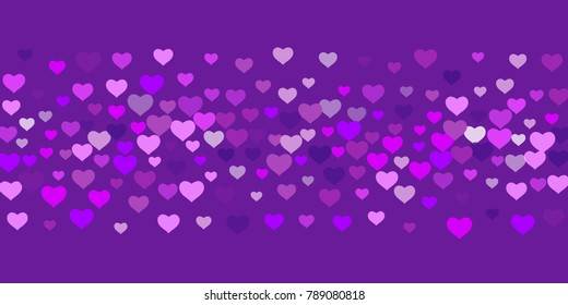 Heart of confetti beautifully chaotic falls on the background. An opening for Valentine's Day or an invitation to a wedding or a party or a horizontal background for a banner, poster. Vector