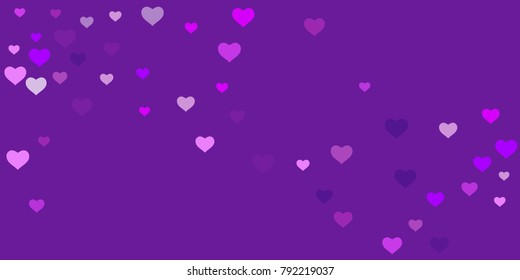Heart of confetti beautifully chaotic falls on the background. An opening for Valentine's Day or an invitation to a wedding or a party or a horizontal background for a banner, poster. Vector