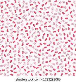 
Heart confetti dotty paper texture seamless background. Tiny colored flecked love hearts isolated on white. Modern cute falling speckle pattern. Japanese kawaii wedding or valentine  scrapbook paper