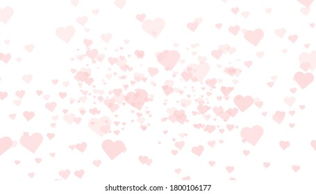 Heart confetti falling down isolated. Valentines day concept. Heart shapes overlay background. Vector festive illustration. Vector. Valentines Day background