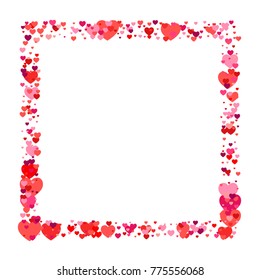 Heart Confetti Frame Border Background Valentines Stock Vector (Royalty ...