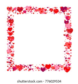 Heart Confetti Frame Border Background Valentines Stock Vector (Royalty ...