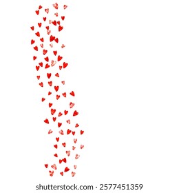 Heart Confetti. Romantic Banner For Gift. Special Frame. Rose Happy Backdrop. Greeting Decoration For Birthday. Red Grunge Concept. Pink Heart Confetti.
