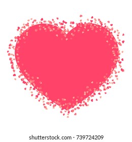 Heart confetti shape, bright colourful hearts for holidays, greeting cards