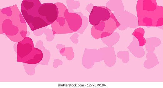Heart confetti for Valentine's Day. The concept of festive decoration. Fashionable color concept. Trendy pink background in the shape of pink heart confetti for women's day.