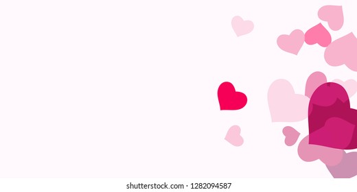 Heart confetti for Valentine's Day. The concept of festive decoration. Fashionable color concept. Trendy pink background in the shape of pink heart confetti for women's day.